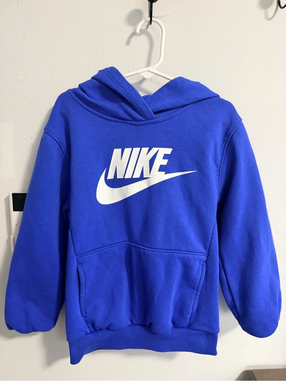 Nike Royal Blue Pullover Hoodie with White Logo